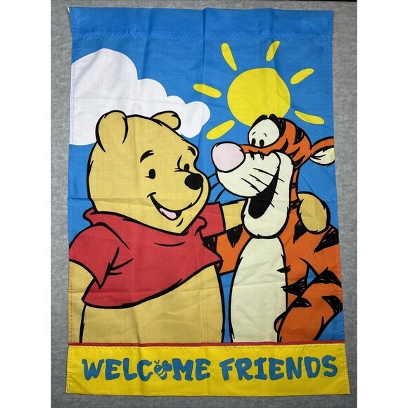 Disney Pooh Garden Flag Tigger‎ Welcome Friends - Picture 1 of 4